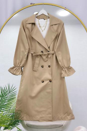 KOLU BÜZGÜLÜ KUŞAKLI TRENÇKOT