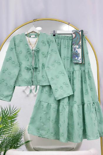 ÇİÇEK NAKIŞLI KİMONO ETEK TAKIM