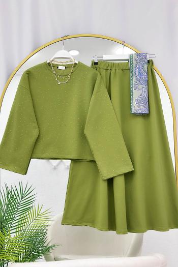 IŞILTILI PENYE ETEKLİ KADIN TAKIM