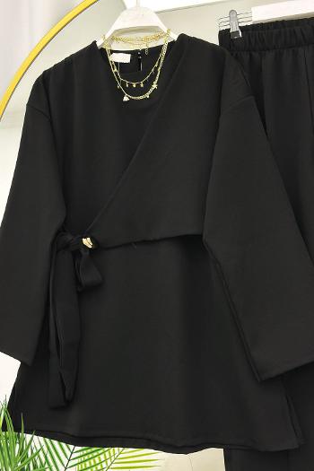 YANDAN TOKALI KREP PANTOLONLU TAKIM