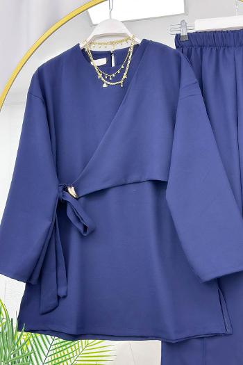 YANDAN TOKALI KREP PANTOLONLU TAKIM