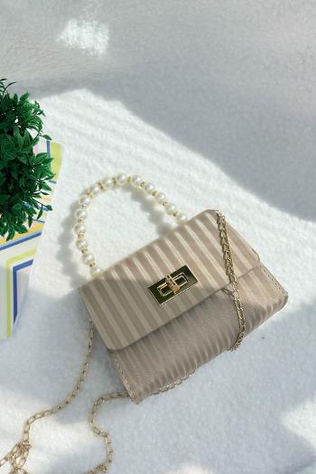 SEVİLLA BEYAZ İNCİLİ SAPLI  ASKILI  KADIN EL VE OMUZ VE  ÇANTASI