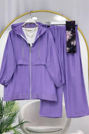 YAKASI ZİNCİR DETAYLI KRINKIL KADIN TAKIM