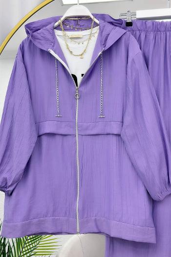 YAKASI ZİNCİR DETAYLI KRINKIL KADIN TAKIM