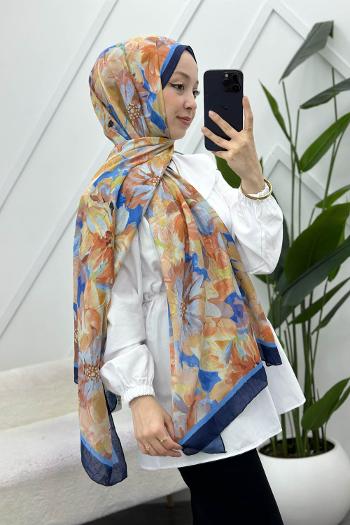 ÇARKIFELEK ÇİÇEĞİ DESENLİ BAMBU KRAŞ ŞAL