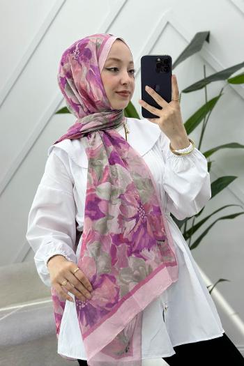 ÇARKIFELEK ÇİÇEĞİ DESENLİ BAMBU KRAŞ ŞAL