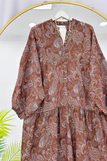 ALAÇATI MODEL OVERSİZE KESİM MNGO KUMAŞ ELBİSE