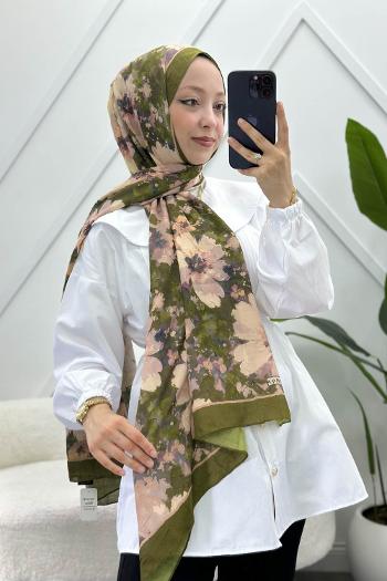 KARIŞIK ÇİÇEK DESEN PAMUK SOFT ŞAL