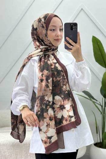KARIŞIK ÇİÇEK DESEN PAMUK SOFT ŞAL