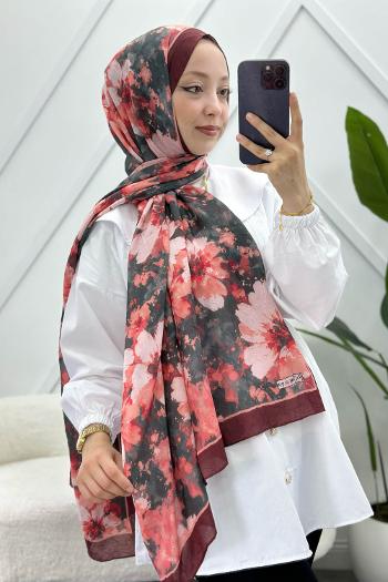 KARIŞIK ÇİÇEK DESEN PAMUK SOFT ŞAL