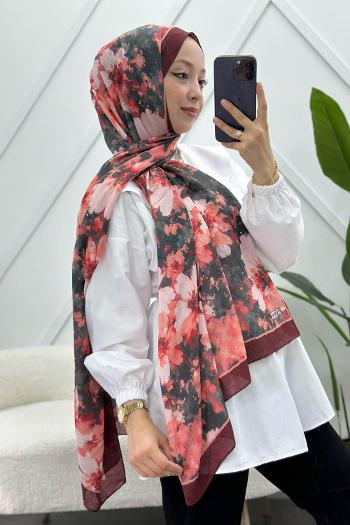 KARIŞIK ÇİÇEK DESEN PAMUK SOFT ŞAL