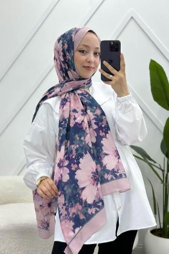 KARIŞIK ÇİÇEK DESEN PAMUK SOFT ŞAL