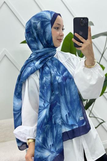 LACİVERT PAMUK SOFT ŞAL SERİSİ