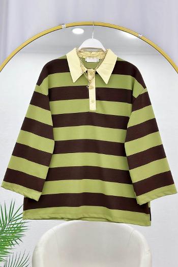 DÜĞMELİ GÖMLEK YAKA SWEAT