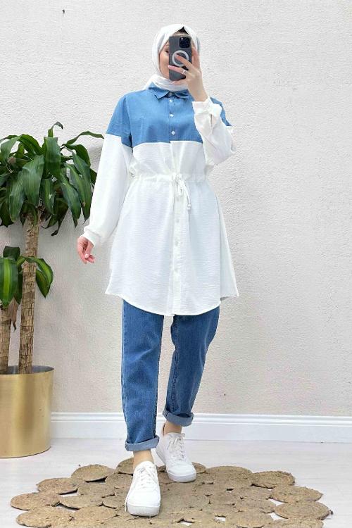 AEROBİN DETAYLI KOT GÖMLEK