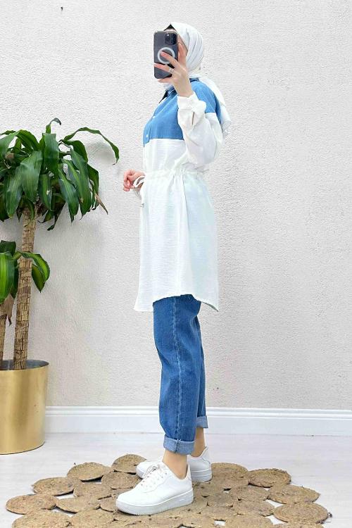 AEROBİN DETAYLI KOT GÖMLEK