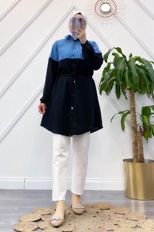 AEROBİN DETAYLI KOT GÖMLEK