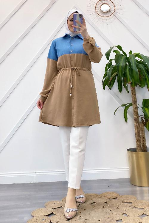 AEROBİN DETAYLI KOT GÖMLEK