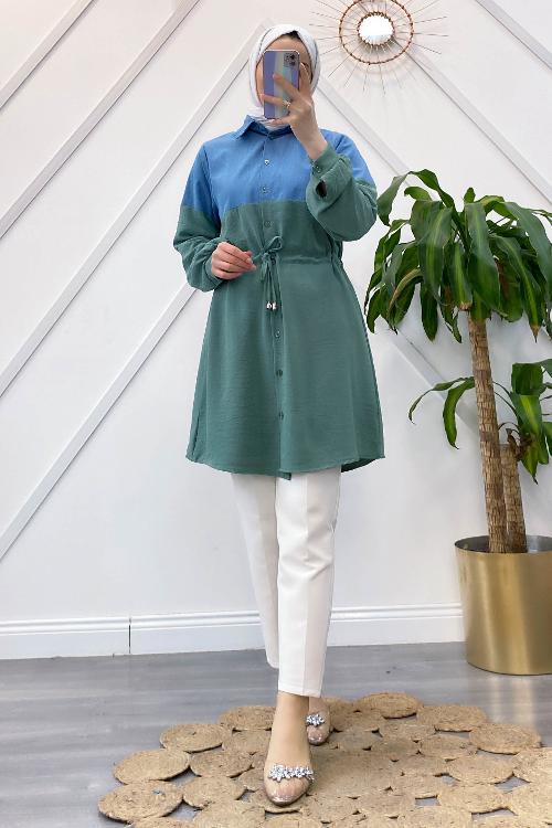 AEROBİN DETAYLI KOT GÖMLEK