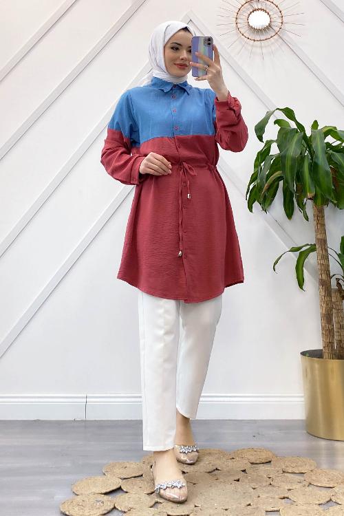 AEROBİN DETAYLI KOT GÖMLEK