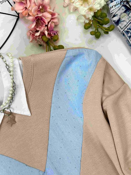 TAŞ BASKILI KOT DETAYLI TUNİK