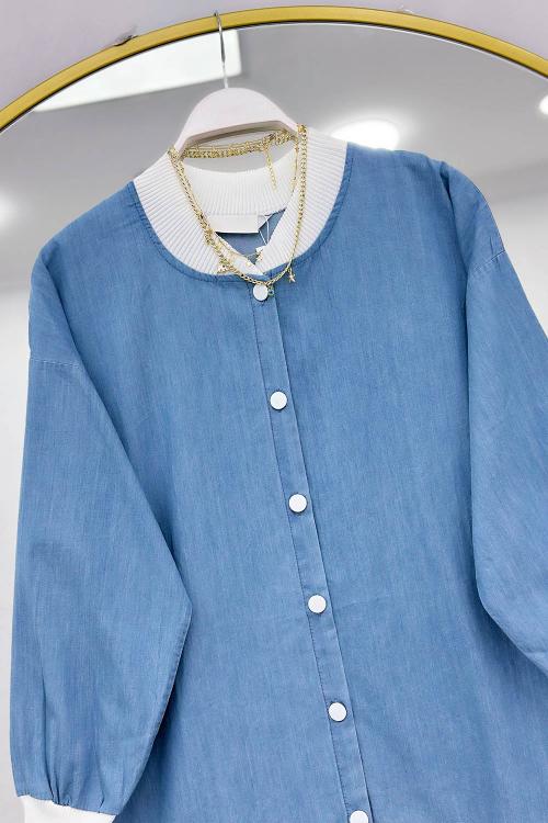 LASTİK RİBANALI KOT TUNİK