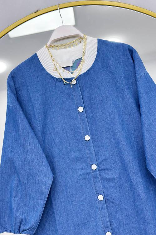 LASTİK RİBANALI KOT TUNİK