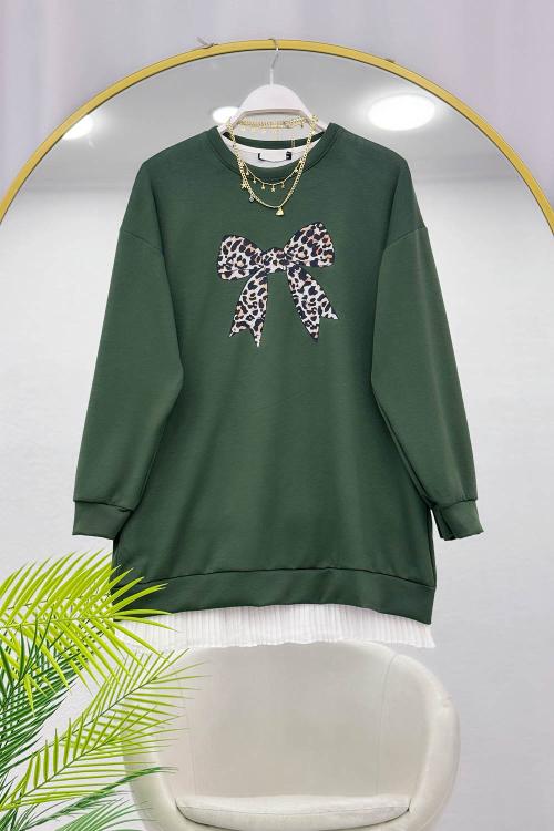 LEOPAR FİYONK DETAYLI KADIN TUNİK