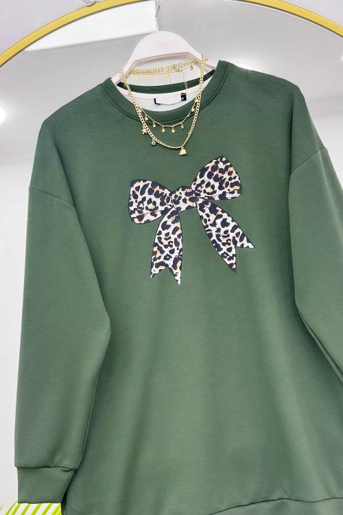 LEOPAR FİYONK DETAYLI KADIN TUNİK