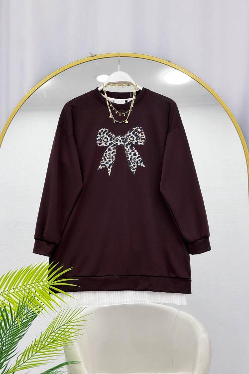 LEOPAR FİYONK DETAYLI KADIN TUNİK