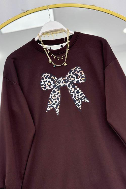 LEOPAR FİYONK DETAYLI KADIN TUNİK