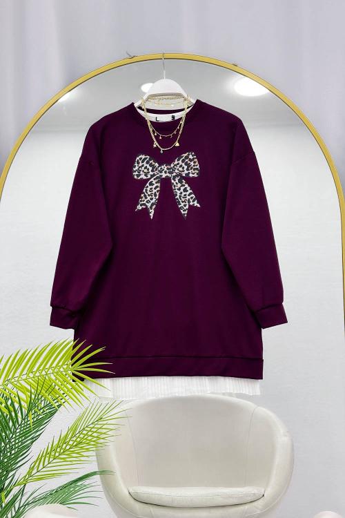 LEOPAR FİYONK DETAYLI KADIN TUNİK