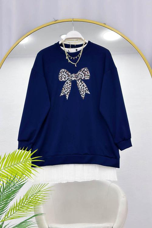 LEOPAR FİYONK DETAYLI KADIN TUNİK