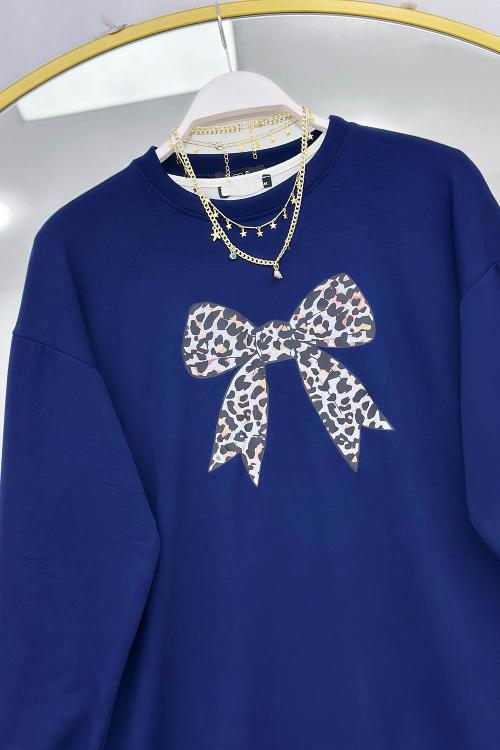 LEOPAR FİYONK DETAYLI KADIN TUNİK