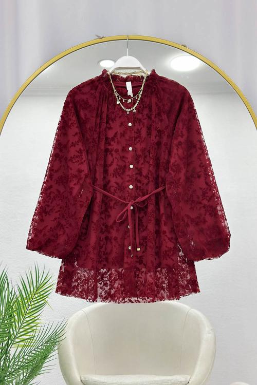 FLOK ÇİÇEK BASKILI KADIN  TUNİK