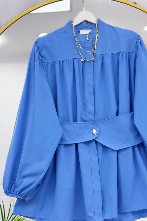 BELİ LASTİK KEMERLİ TUNİK GÖMLEK