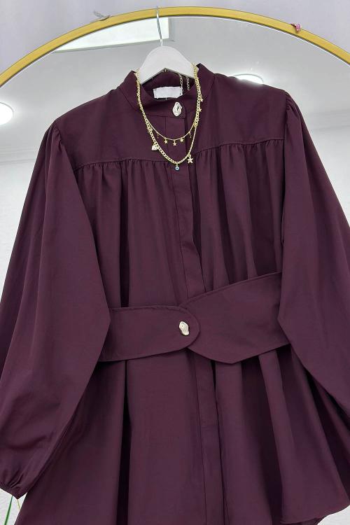 BELİ LASTİK KEMERLİ TUNİK GÖMLEK