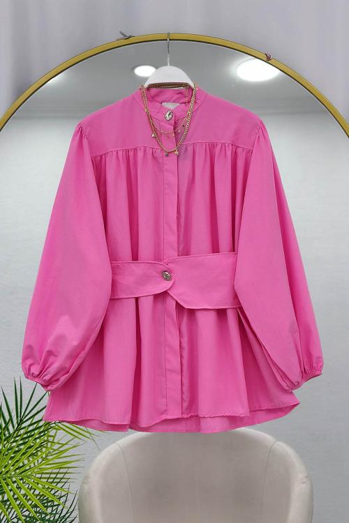 BELİ LASTİK KEMERLİ TUNİK GÖMLEK