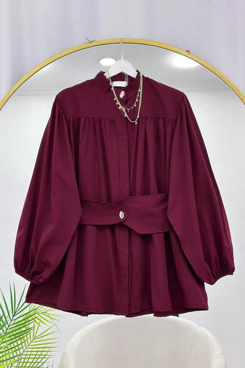 BELİ LASTİK KEMERLİ TUNİK GÖMLEK