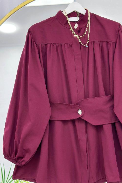 BELİ LASTİK KEMERLİ TUNİK GÖMLEK