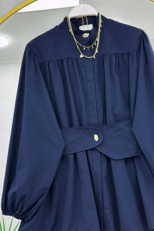 BELİ LASTİK KEMERLİ TUNİK GÖMLEK